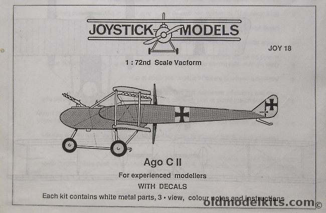 Joystick 1/72 Ago C II - Bagged, Joy 18 plastic model kit